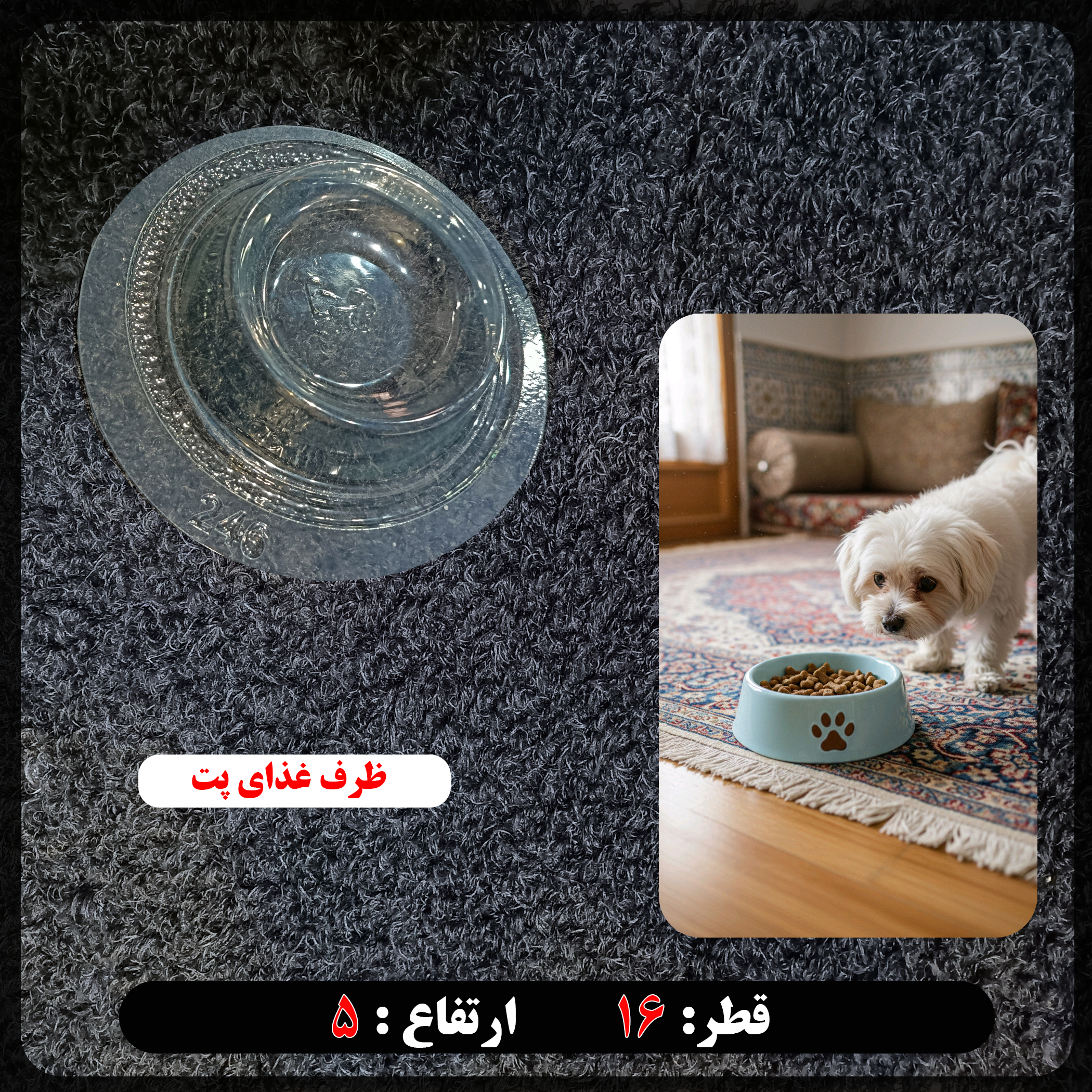 قالب طلقی ظرف غذا پت کد246